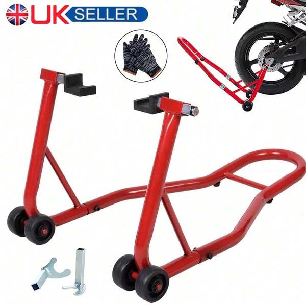 Heavy Duty Rear Motorcycle Paddock Stand Black Motorbike Stand Free Bobbin Hooks