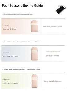 1pc Thick Quilted Garment Storage Bag, Hanging Vacuum Compression Bag, Space Saving Wardrobe, With Viewing Window, Self-Sealing Zipper, Dust-Proof, Reusable, Suitable For Down Jackets, Coats, Dresses, Ideal For Home, Dorm Closet Organization, Great Gift For Female Students, Best Selling Product, Storage Box