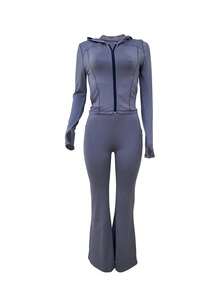 Sexy Backless Jumpsuit, Slim Fit Sporty Jumpsuit With Pockets, Fashion Bodysuit Set