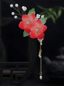 1个复古春夏粉色樱花流苏发夹，不褪色，长10厘米，时尚发饰，优雅时尚发爪，适合女性和女孩，日常装饰发髻、马尾辫、侧刘海，头部配饰，情人节配饰，女士发饰，发夹 - 彩色 - 查看 21