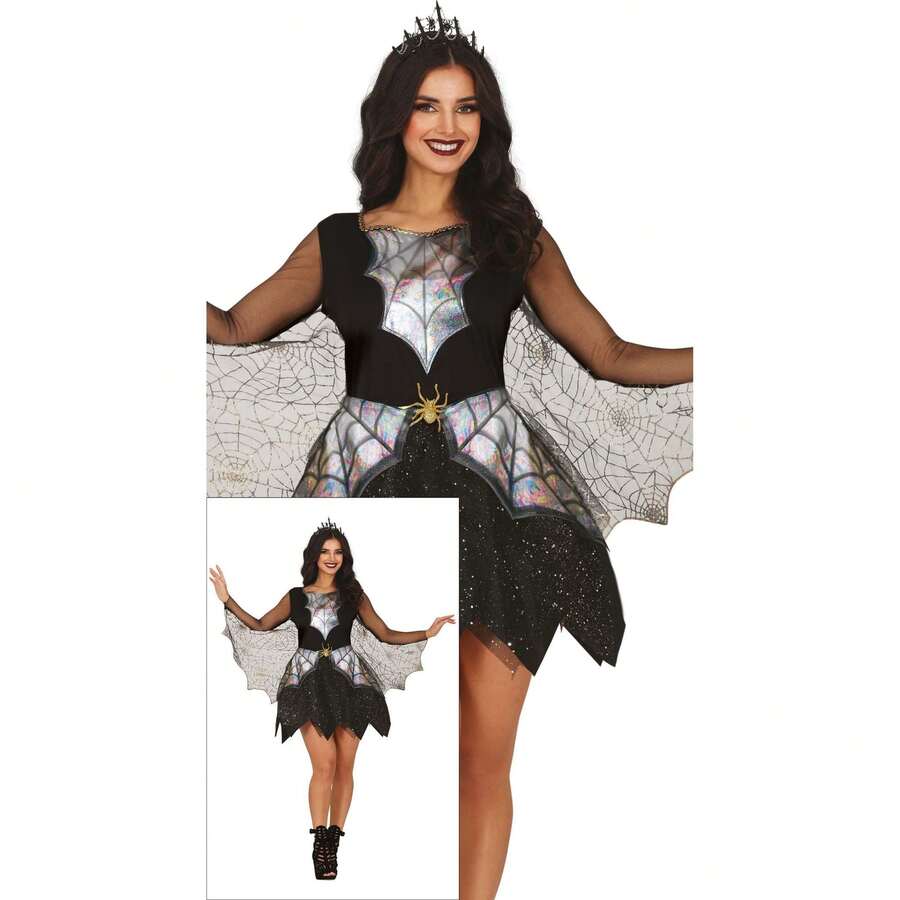 Fiestas Guirca Bright Spider Costume For Adults In Various Sizes, Spider Web Fantasy With Glowing Accents, Ideal For Themed Parties, Cosplay, And Celebrations, With Detailed Fabric Design In Superhero Style And Spider-Man Theme - Multicolor - View 1