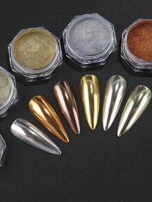 6色美甲粉金属镜面颜料闪粉全息粉，金色、银色、香槟色，DIY美甲粉，美甲设计装饰用品 - 彩色 - 查看 4