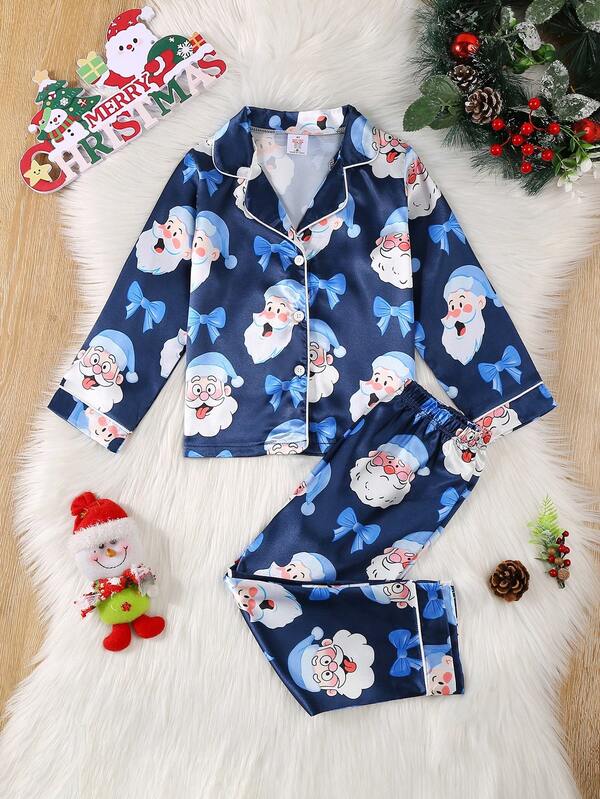 Christmas Party Pajama Set With Long Sleeve Top And Pants For Boys