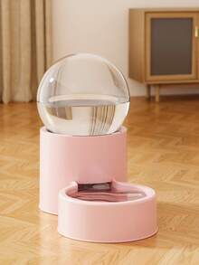 Small Pet Rabbit Fully Automatic Food And Water Dispenser With Storage Compartment, Large Capacity 0.8L, Dual-Purpose Automatic Feeder For Cats - Pink - View 12