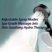 5-Setting Pressurized Shower Head With 5 Replacement Filter Cartridges, High Pressure Handheld Shower Head For Bathroom, Rainfall Shower Head Bathroom Accessories Bathroom Tools - Black - View 7