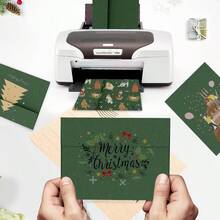 100 Pack Dark Green Envelopes 5x7 A7 Envelopes For Invitation 120GSM Self Seal Printable Envelopes For Photos Bridal Shower Wedding 5.25 X 7.25 In