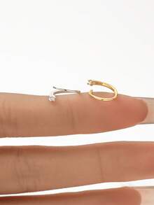 1 Pair Of S925 Sterling Silver Zirconia Earrings - Gold-Plated Hypoallergenic - Simple And Exquisite Women's Earrings - Sterling Silver Jewelry - Suitable For Daily Wear