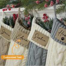 Embroidered Christmas Stockings With Name, Personalized Christmas Stockings, Family Knitted Christmas Stockings, 2025 Custom Christmas Gifts - Multicolor - View 3