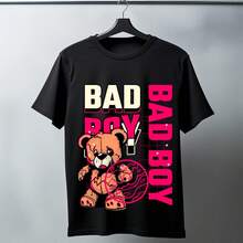 Osito Neon Vibe - Playera Streetwear,Camiseta Unisex de Osito con Diseño Neón Urbano,Osito Neon Vibe: Playera Streetwear con Graffiti,Festival de Colores: Playera de Osito y Neón Unisex-oso18 - Negro - Ver 2