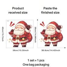 Pegatinas decorativas para ventanas de Navidad - Papá Noel con regalos, decoraciones adhesivas para ventanas, sin residuos, removibles, para el hogar, la tienda, la oficina - Decoraciones removibles para ventanas navideñas, exhibición festiva, diseño alegre, calcomanías decorativas, decoradores del hogar, pegatina para ventana de Navidad removible, cling para ventana de Navidad, pegatinas adhesivas para ventanas, pegatina para ventana de Navidad, decoración navideña