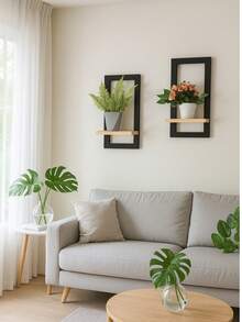 Set Of 2 Decorative Paintings For The Bedroom And Living Room With A 40x20 Black Pine Wood Frame - 黑色 - 查看 6