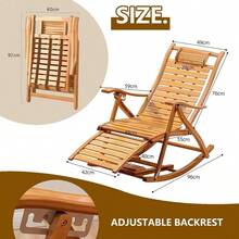 Garden Rocking Chair Outdoor Folding Recliner with Cushion, Adjustable Backrest, Portable Lounger Balcony, Patio, and Deck - Un color - Ver 3