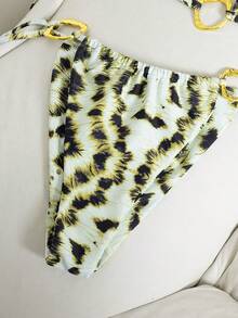 Bộ bikini nữ kiểu dáng thường ngày, thiết kế cổ yếm buộc dây hở lưng với chất liệu co giãn cao, phù hợp cho tiệc tùng, lễ hội âm nhạc, ngày Valentine; đồ bơi đi biển thanh lịch dành cho nữ; bộ bikini đi biển dành cho nữ; bộ đồ bơi nữ; trang phục bikini đi biển dành cho nữ, đồ bơi nữ, trang phục nghỉ hè. - Nhiều màu - Xem 6