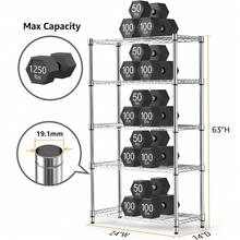 M MZG Adjustable Wire Storage Shelf, Heavy Duty Silver Organizer Rack For Pantry Kitchen Laundry Office Bathroom Room, Home Utility Shelving Unit Garage Storage - 銀色 - 查看 9