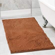 Flotstiga 3 Piezas Juego de tapetes de baño, Alfombra Antideslizante para Baño, Almohadilla de baño de Chenilla súper Suave y Absorbente de Agua(Púrpura) - Champán - Ver 12
