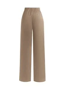 EARO Women's High Waist Chain Decor Wide Leg Pants, Casual & Office Wear Spring - Khaki - View 2