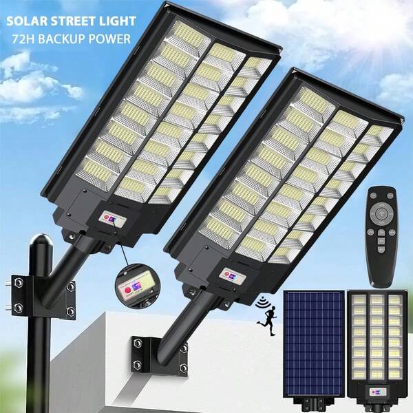 Kasotile Kasotile Solar Street Lights Outdoor Waterproof, 6500K Daylight White High Brightness LED, Wireless Solar Powered With Remote Control & Motion Sensor, IP65 Weatherproof For Yard, NO Need For Wiring,No Additional Costs,Energy-Efficient And .Applicable ToGarden, Parking Lot, Garage (Dusk To Dawn Auto On/Off)"1SET