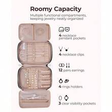 Travel Jewelry Storage Cases Jewelry Organizer Bag For Necklace Earrings Rings Bracelet Black