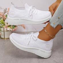 2025 Autumn Women's Rubber Lace-Up Low-Top Sneakers (Height Less Than 10cm)