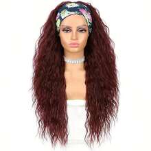 26 Inch Long Wave Synthetic Wig Glueless Headband Style For Machine Made Non-Lace Front Hair - Multicolor - View 6