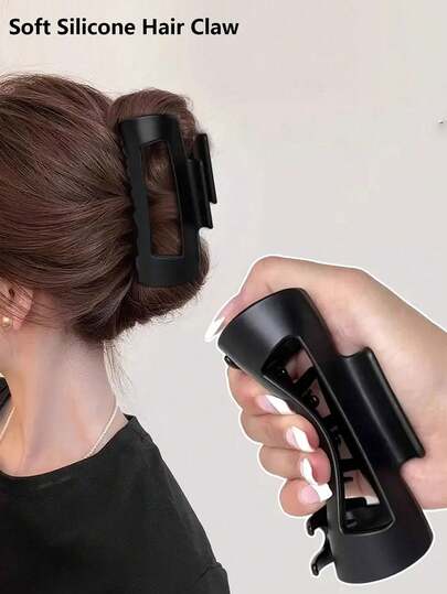 2026 New Soft Silicone Hair Claw Clips, High-End Anti-Fall Durable Hair Clips, Square Soft Claw Hair Clips For Women, Flexible Claw Clips Suitable For Thick Hair, Lightweight Large Comfortable Hair Clips, Special Soft Hair Clips Suitable For All Occasions, Winter Hair Accessories