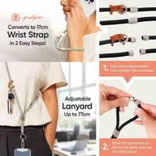 Correa de mueca y cordn 2 en 1 para telfono celular, correa antirrobo para telfono para hombres y mujeres, correas de mueca ajustables para telfonos - Salvia - Ver 4