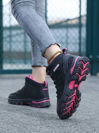 Women's Outdoor Climbing Shoes, Anti-Slip Waterproof Wear-Resistant Mountain Hiking Shoes With Shock Absorption, Suitable For Autumn/Winter