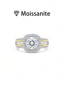 1 件女士结婚戒指，高端分色戒指 4.2 克 925 纯银 2 克拉莫桑石，波西米亚宫廷风格，订婚、婚礼、周年纪念、情人节礼物，附莫桑石证书和精美礼盒 - 銀色 - 查看 11