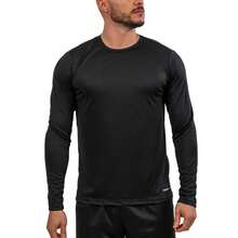 KIT 3 Black Thermal T-Shirts UV Protection 50+ Men's Long Sleeve Top Second Skin For Physical Activity - 黑色 - 查看 5