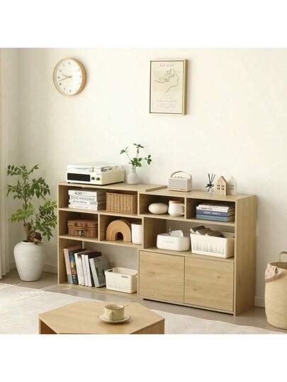 超人気！伸縮ラック オープンシェルフ サイドボード リビング収納 幅80