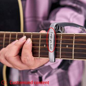1PC Customized Personalized Engraved Metal Guitar Clip, Metal Guitar Pick, Guitar Capo, Anniversary Gift, Guitarist Gift, Personalized Pick, Guitar Enthusiast Gift, Guitarist/Music Teacher Gift, Christmas, Best Gift For Friends & Family, Birthday, Valentine's Day, Halloween, Thanksgiving Gift