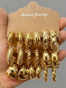 3-9 Pairs Of Thick Gold Hoop Earrings Set Ladies Hypoallergenic Thick Hoop Earrings