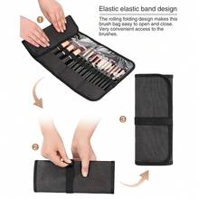 OCHEAL Makeup Brush Holder,Makeup Brush Organizer,Travel Makeup Brushes Bag Cosmetic Bags Pouch For Women Cosmetic Brushes Makeup Artist -Brushes Not Included{"Color_name":"Black","Size_name":"Small(Packof1)"} - 黑色的 - 查看 6