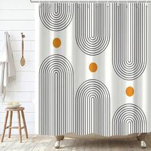 Boho Mid Century Shower Curtain, Modern Abstract Arch Sun Ivory Machine Washable Waterproof Polyester For Bathroom Decor Bathtub With 12 Hooks 72x72{"Color_name":"IvoryBeige","Size_name":"72\"Wx72\"L(Packof1)"} - Multicolor9 - View 2