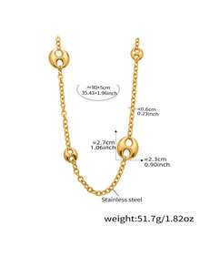 1pc Fashionable Pig Nose Element Long Sweater Chain Necklace - Pig Nose Long Necklace - View 11