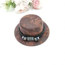 1 件迷你牛仔帽，带串珠带 - 时尚毛毡派对帽，适合生日、宠物配饰和主题活动，仅可手洗，生日派对帽 | 时尚帽檐帽 | 耐用毛毡材料 - 彩色 - 查看 4