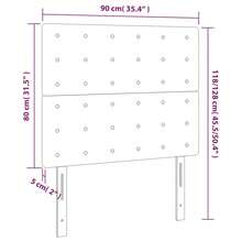 Kopfteile 2 Stk. Dunkelgrau 90x5x78/88 cm Stoff