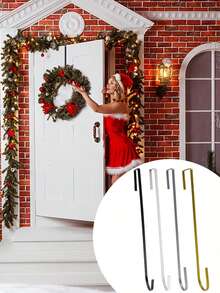 1pc Colorful Door Wreath Hook - Valentine's Day Easter Decoration Golden Door Single Hook Decoration Hook Swimming Pool Hook Door Wreath Hook Bird Feeder Flat Hook Wreath Hook Hanger - Multicolor - View 4