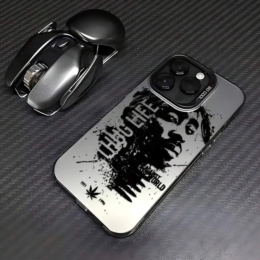 Funda de teléfono con diseño de grafiti clásico de cantante, compatible con modelos de 16, 15, 14, 13, 12, 11 Pro, X, XR, XS, 8 y Plus, con acabado mate y anti-caída.17 17promax - Negro - Ver 1