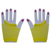 Fishnet Fingerless Gloves Mesh Arm Sleeves Fish Net Arm Sleeves EMO Gloves For Women In Theme Party Scene Accessories{"Size_name":"Short","Color_name":"#5-BrightYellow(Short)"} - 多色15 - 查看 5