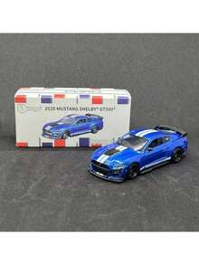 Burago 1:64 Escala Modelo de Coche de Carreras de Aleación Fundida, Modelo Oficial con Licencia de Mercedes-Benz, , Cadillac, Chevrolet, Coches en Miniatura, Regalo de Cumpleaños para Hombres, Juguetes de Coches de Carreras - Mustang Shelby GT500 2020-Azul - Ver 6