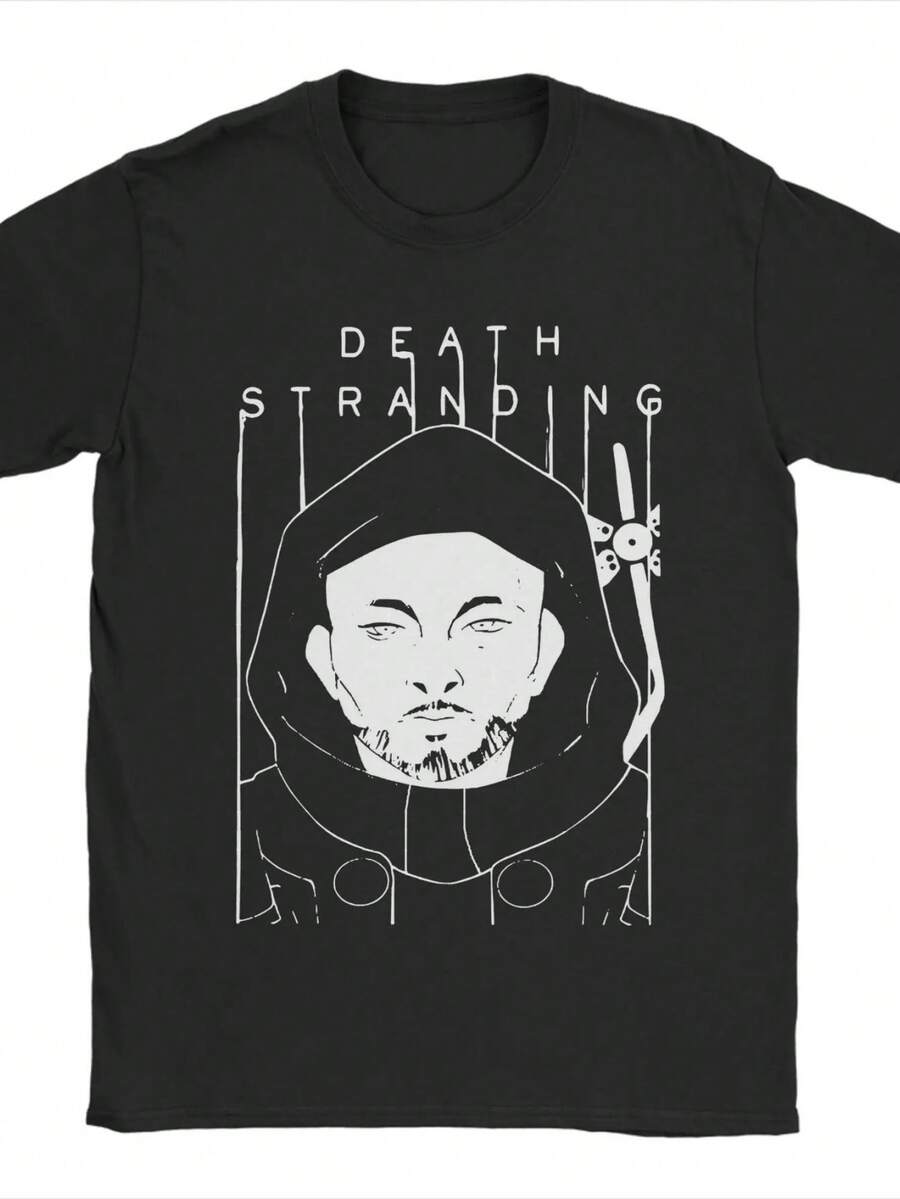 Casual Idol Face Death Stranding Game T Shirt For Men Women Cotton Short Sleeve  Round Neck Summer Top Tee. - 黑色5 - 查看 1