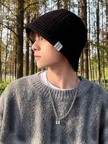 1pc New Knitted Woolen Hats, Men's And Women's Winter Fisherman Hats With Big Heads, Autumn And Winter Hats, Warm Cold Hats And Windproof Basin Hats, Suitable For Outdoor Gatherings