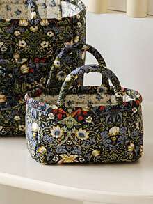 1 Stück Ditsy Blumen Baby Windel Aufbewahrungskorb, tragbar & faltbar, ideal zum Aufbewahren von Windeln, Spielsachen & Zubehör, unverzichtbar für Babys Reisen