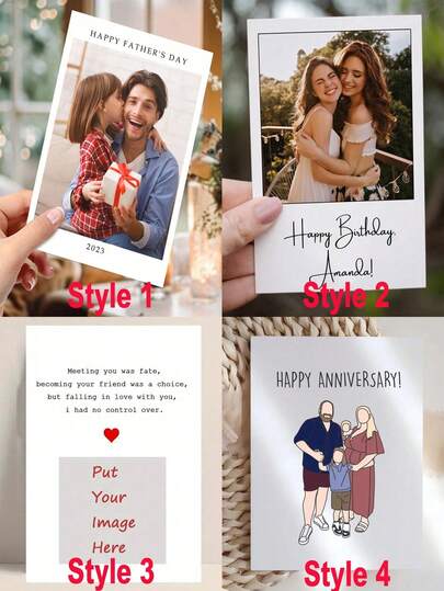 20pcs Customized Photo Greeting Cards, Personalized Love Expression, Wedding Cards, Invitations, Couple Photos, Father's Day, Friendship, Anniversary, Birthday Cards - Ideal Gift For Partner Or Friends, New Year Cards, Customize Couple Photos, Valentine's Day Back To School Confession Cards, Multi-Functional