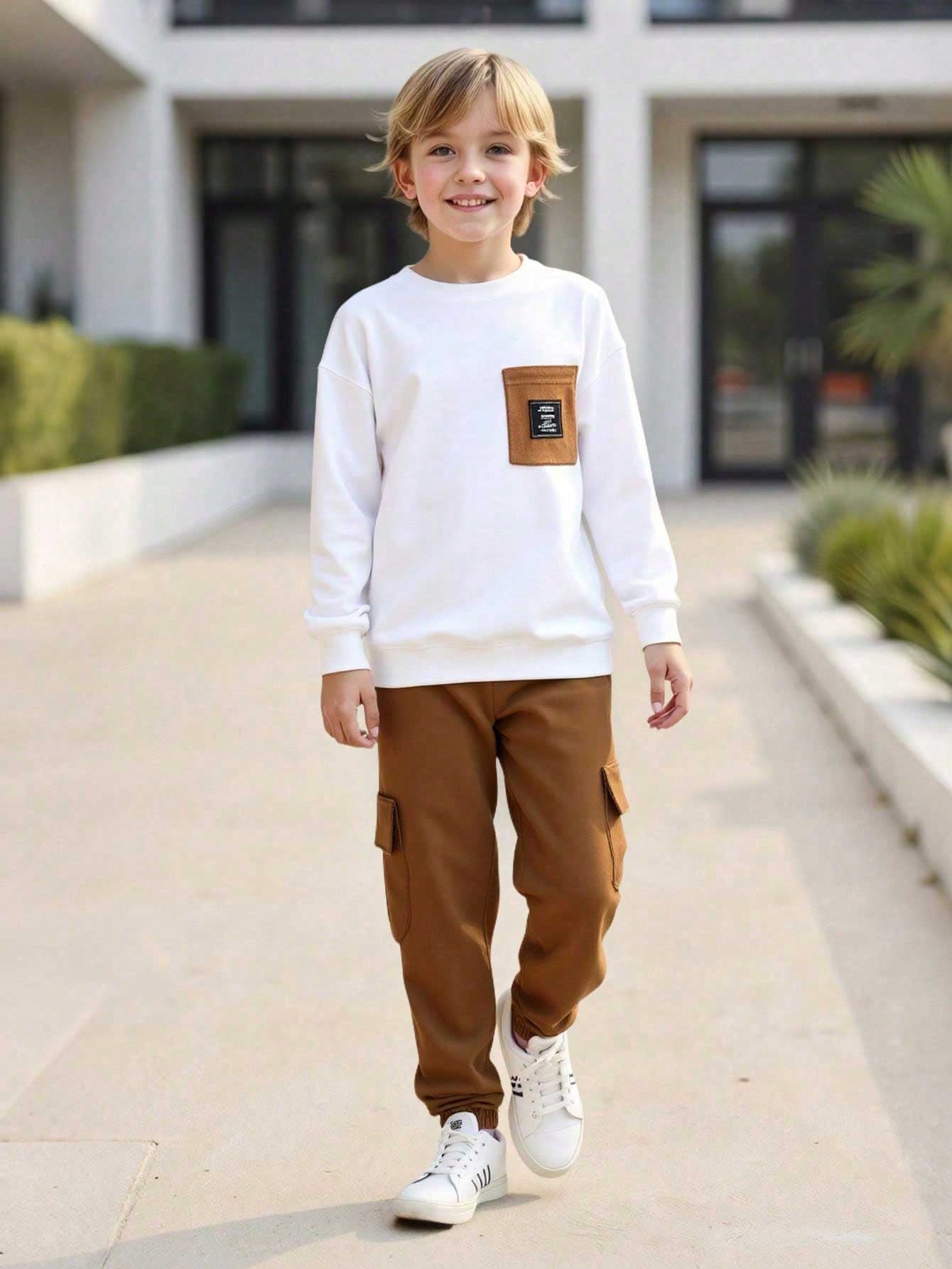 مجموعة ملابس علوية وبنطلون كاجوال للأولاد في الربي...