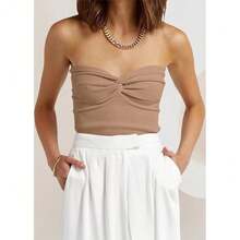 EFAN Womens Tube Tops Fall Fashion Summer Outfits 2025 Casual Beach Vacation Clothes Sweaters Strapless Sleeveless Tank Tops{"Size_name":"X-Small","Color_name":"Khaki"} - 卡其色 - 查看 7