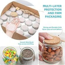 40 Pack Small Glass Jars With Cork Lids, 7oz Empty Jars Making Candles, Yogurt Container With PE Lids Wedding Favors, Shower, Candy, Spices With Twine, Labels
