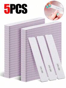 20pcs Professional Nail Files, 100/180 Grit, Double-Sided Reusable, Purple Striped Design, Suitable For Acrylic Nails - Ideal For Home And Salon Use, Manicure Supplies - Mauve Purple - View 8