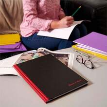 Notebook Business Journal 113 4" X 81 4" 96 Sheets Ruled Optik Paper Hardcover Casebound Black D66174 - Black - View 7